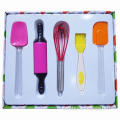 Cake Molds, Five-piece Set, Silicone Kitchenware, Rolling Pin, Spatula
